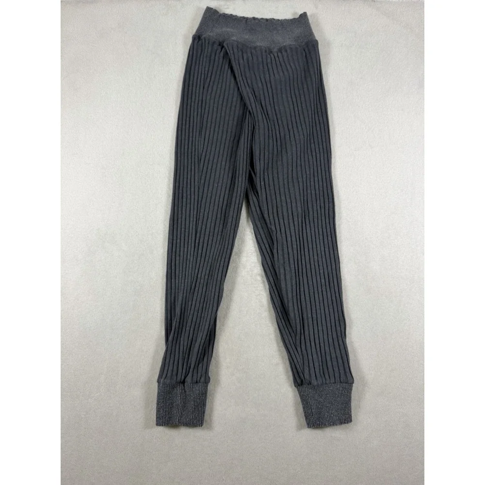 Nike Yoga Luxe Ribbed Crossover Front Loose Fit Pants Gray Womens S P